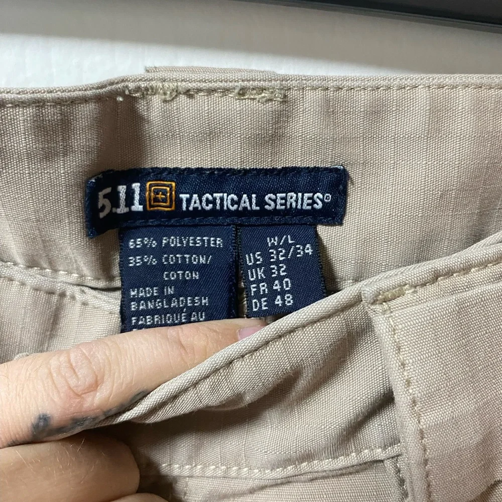 511 Tactical Pants Mens 32x34 Beige Cargo Workwear Uniform Double Knee Like New - Picture 1 of 5